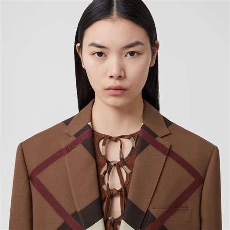 tailor burberry jacket|Wool Tailored Jacket in Brown/black .